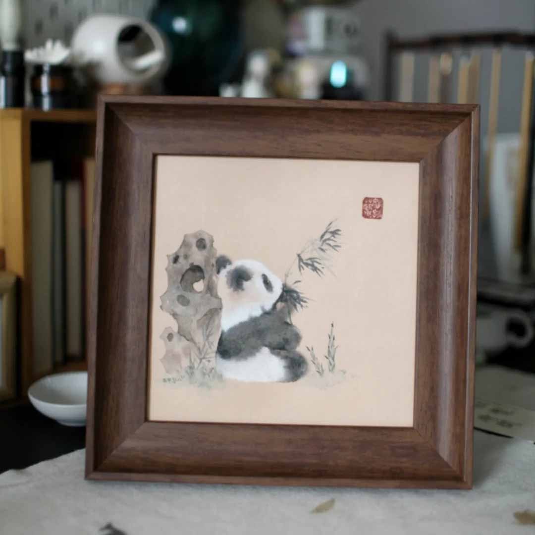 Hand-Painted Watercolor Chinese Panda Painting Wall Art Wall Decor